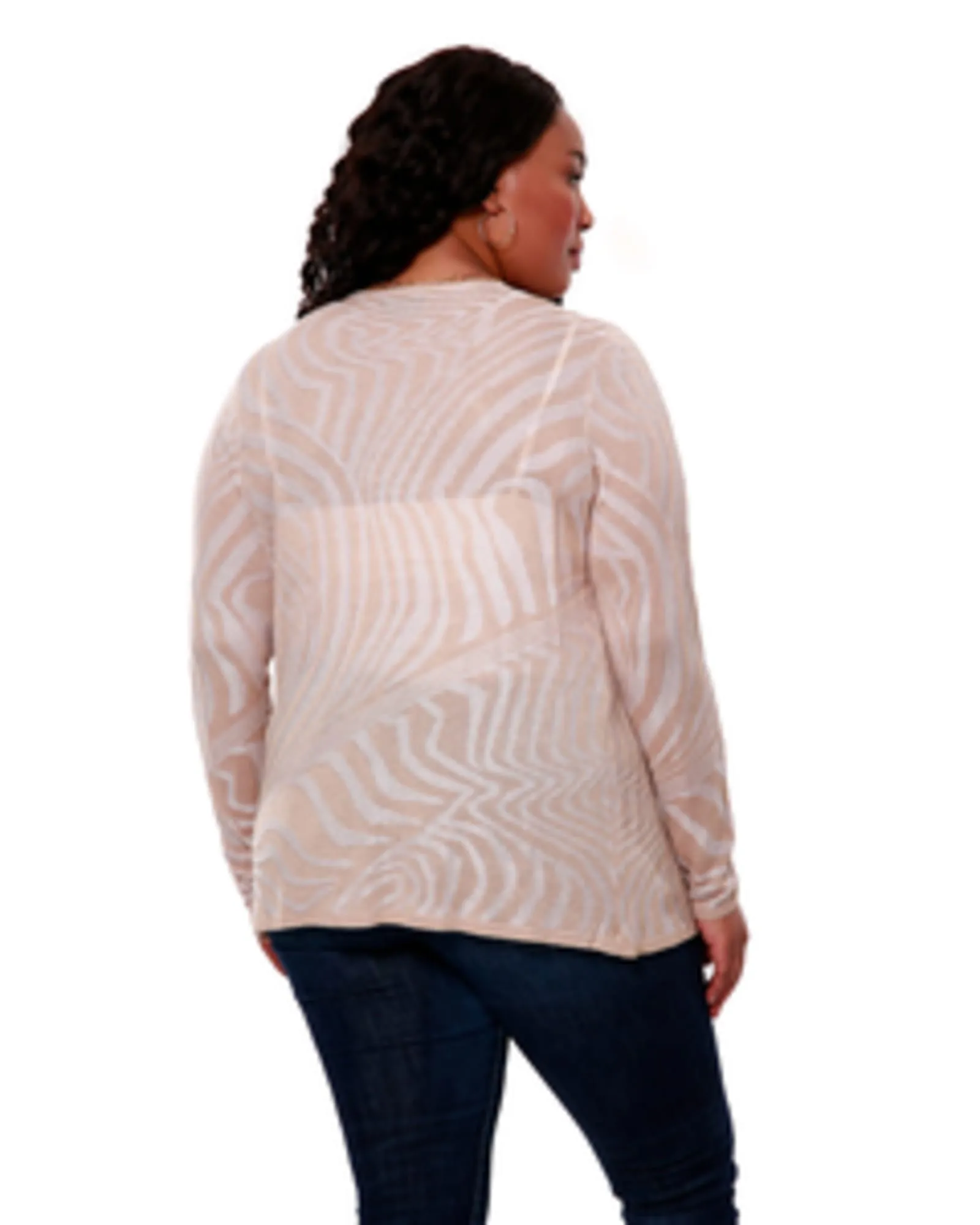 Printed Tie-Front Cardigan | TOASTED COCONUT/WHITE