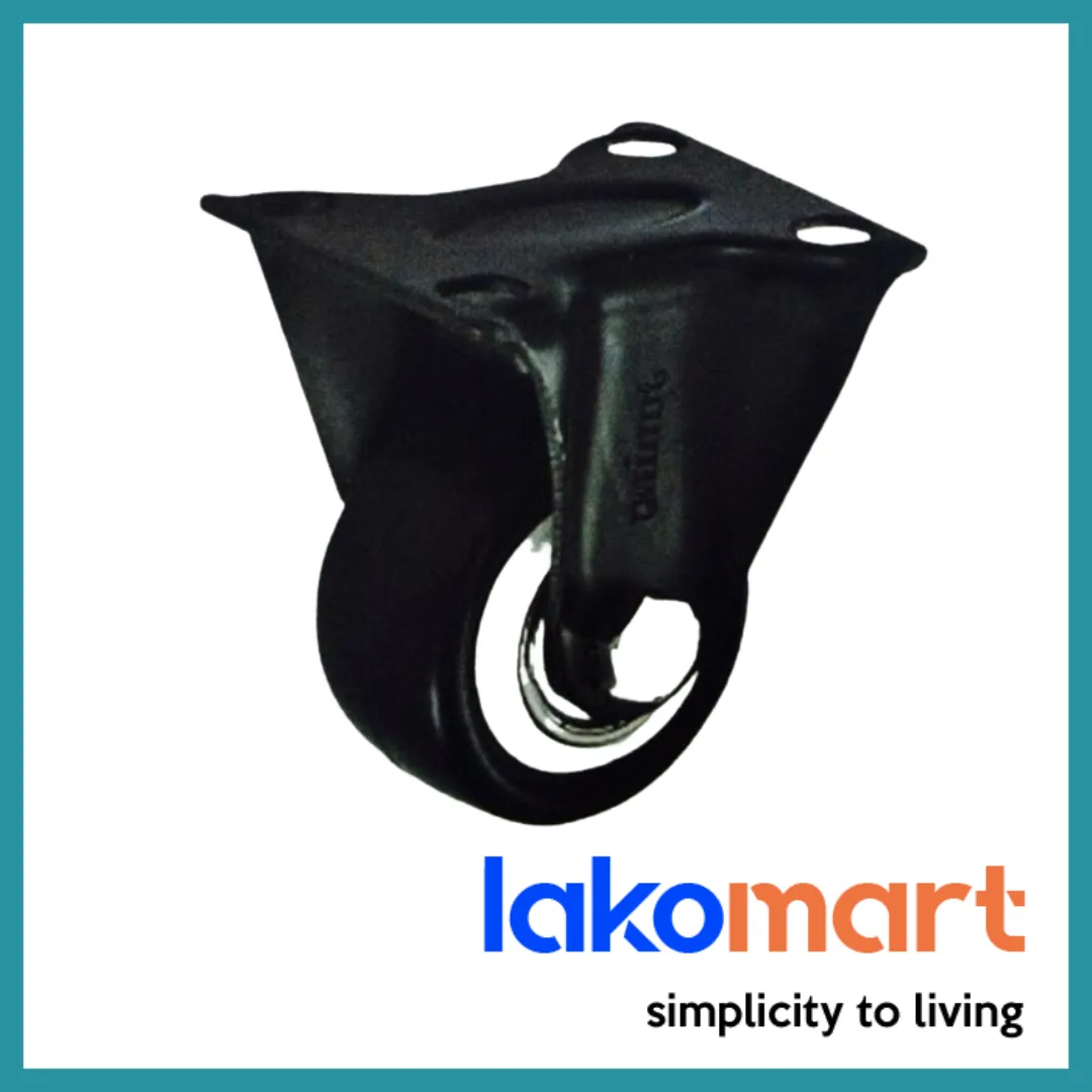 PU Black Flat Top Swivel Castor Wheel 1-1/2inch - 5inch (Fixed or Swivel or Brake - sets of 2 or 4)