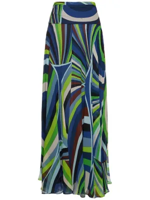 Pucci   Iride high rise silk chiffon maxi skirt 