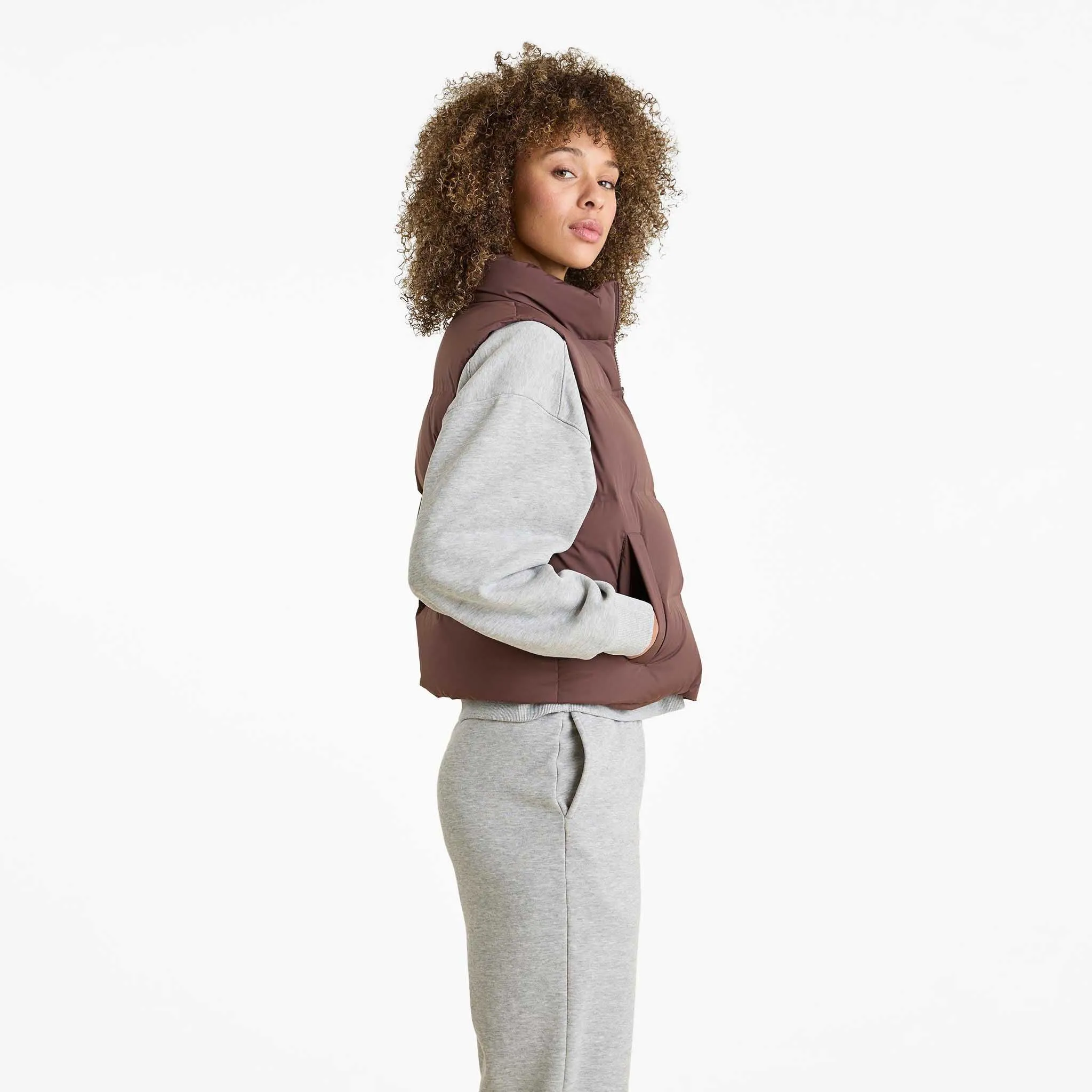 Puffer Vest | Coffee