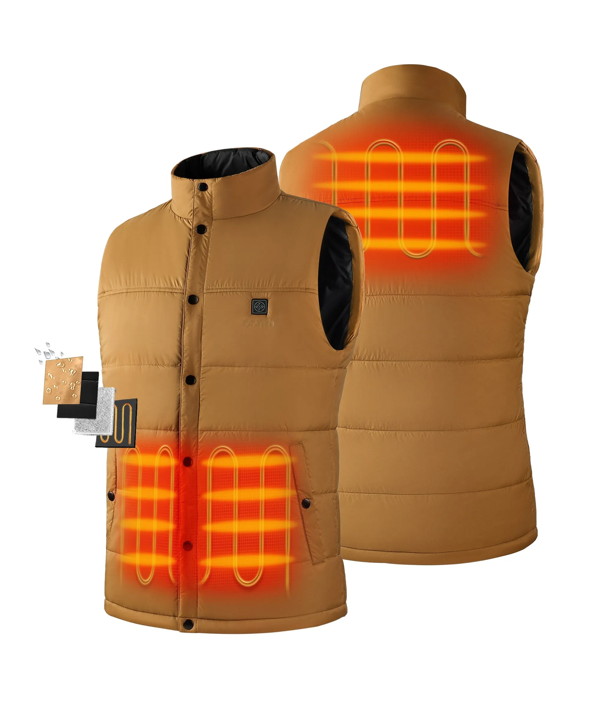 PuffLyte™ Men's Heated Lightweight Vest - Dark Khaki (Apparel Only)