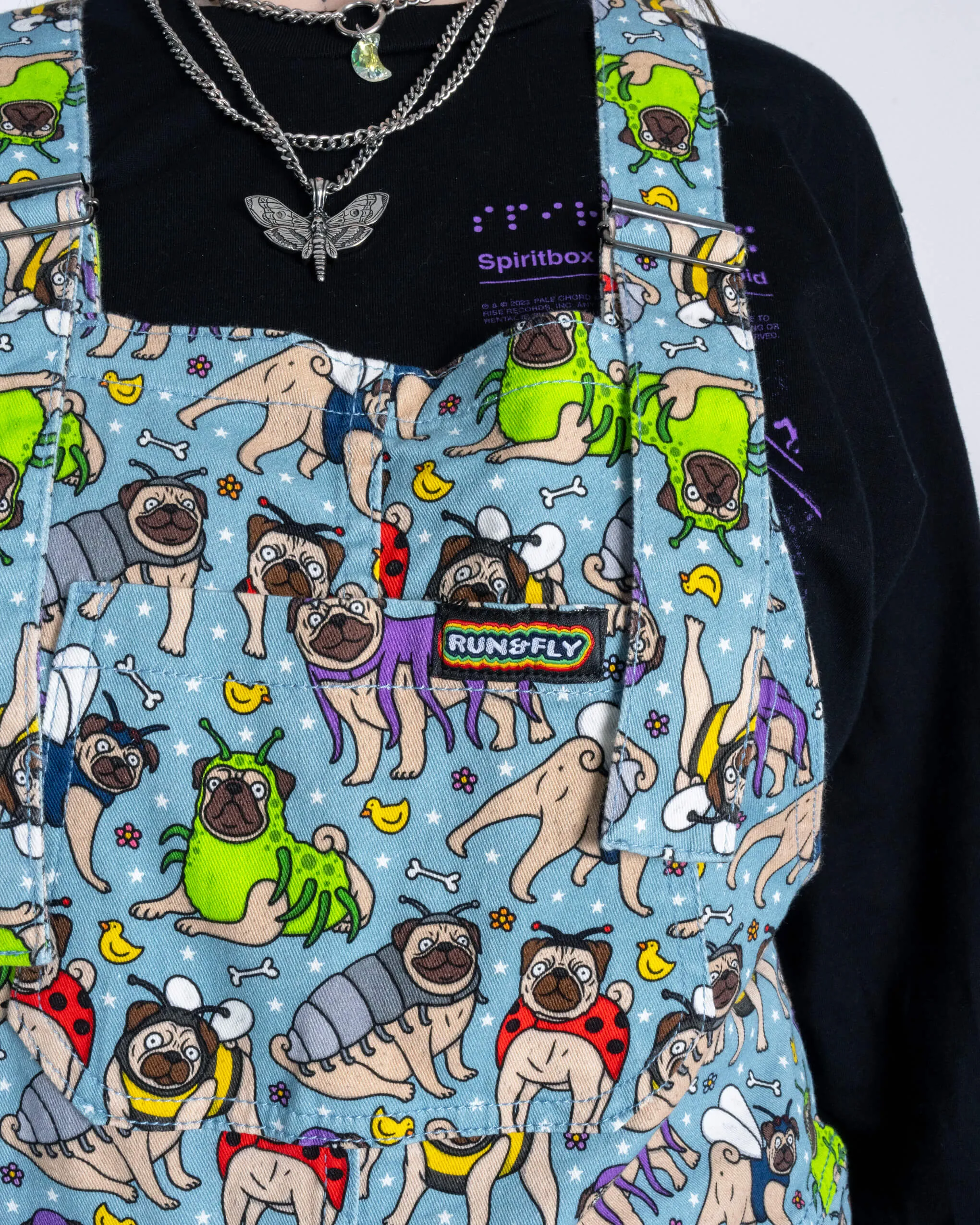 Pug Bugs Stretch Twill Dungarees
