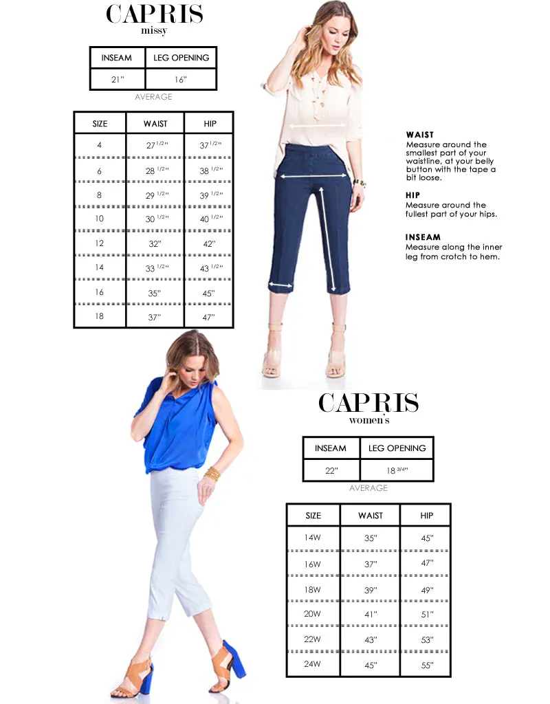 Pull On Black Capri Pants With Pockets