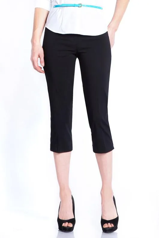 Pull On Black Capri Pants With Pockets