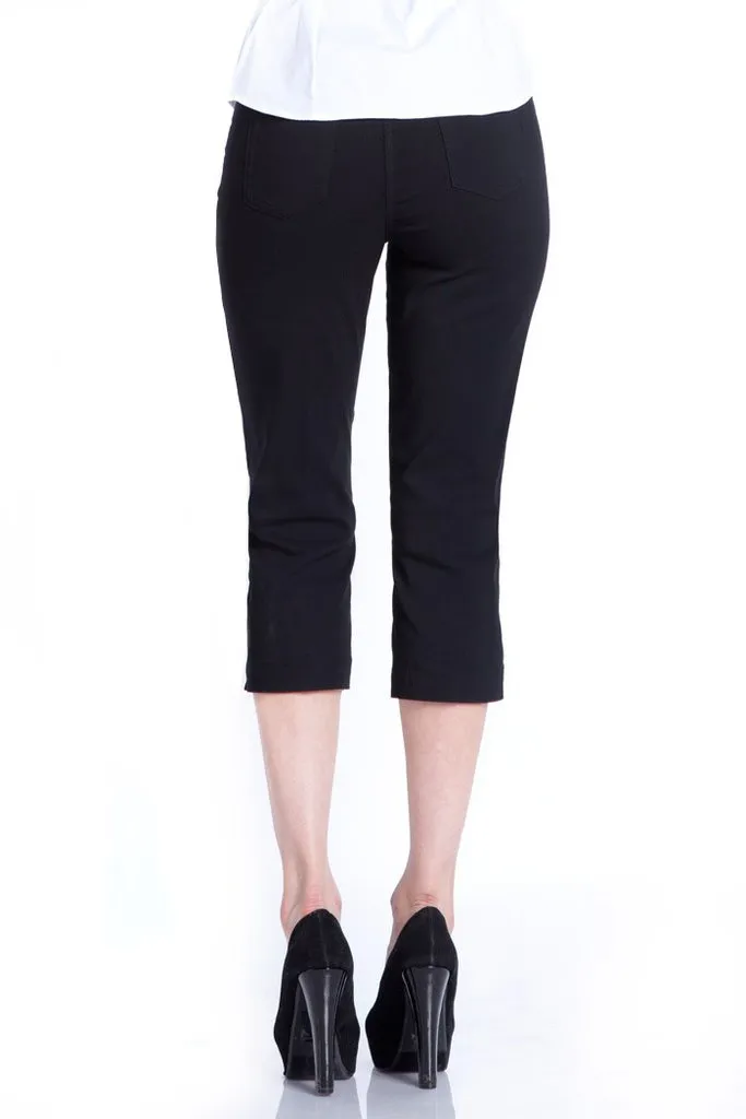 Pull On Black Capri Pants With Pockets