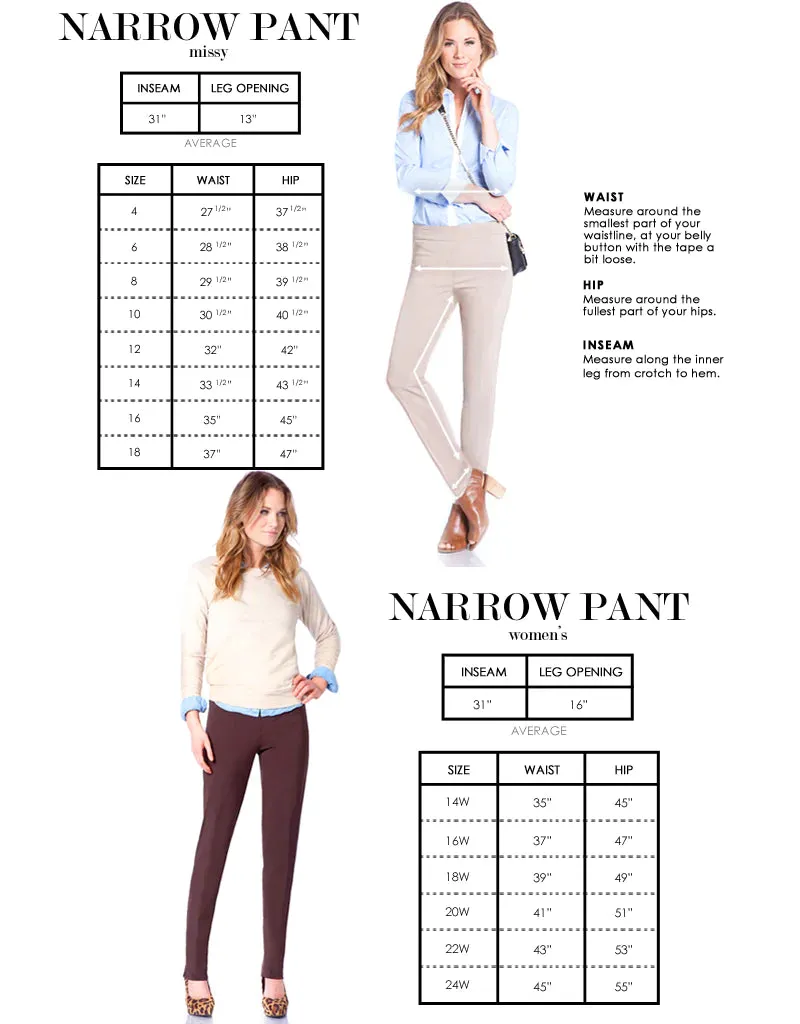 PULL ON NARROW LEG PANT - White