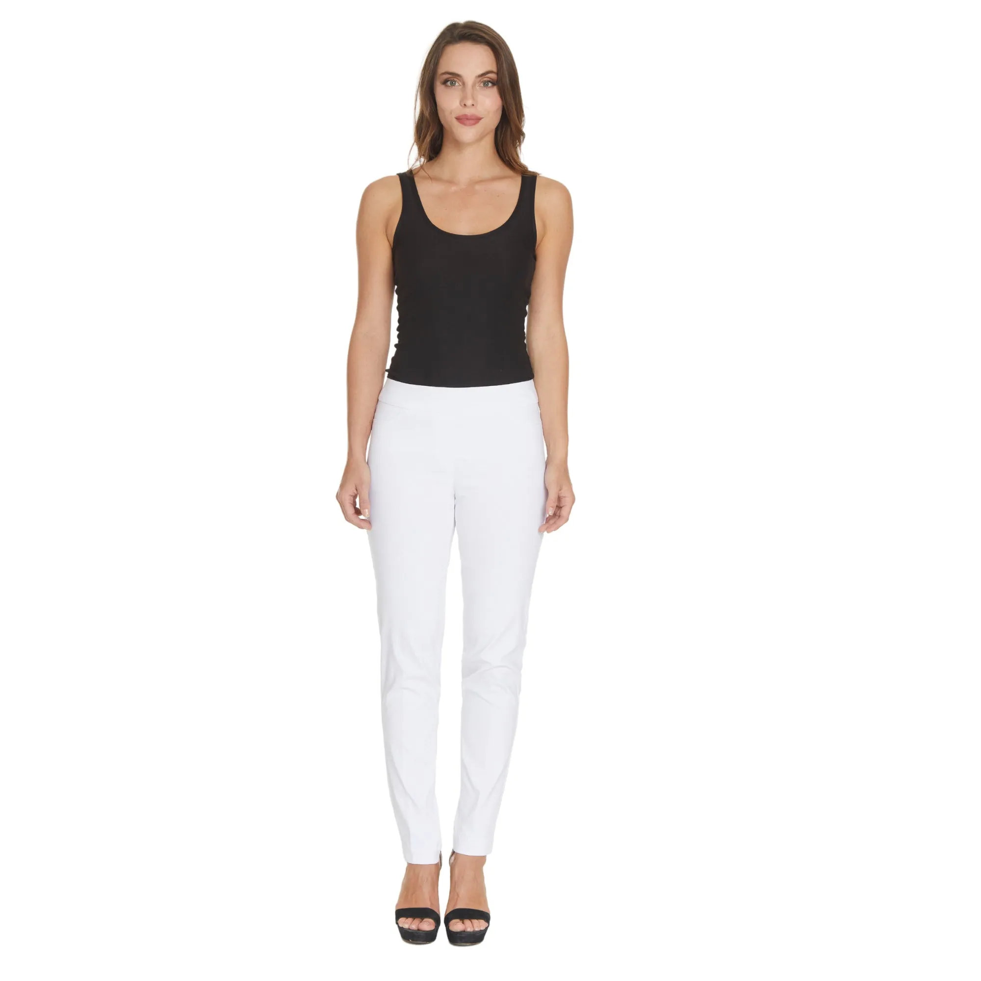 PULL ON NARROW LEG PANT - White