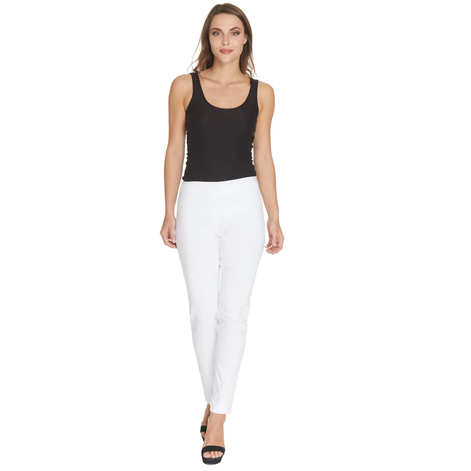 PULL ON NARROW LEG PANT - White