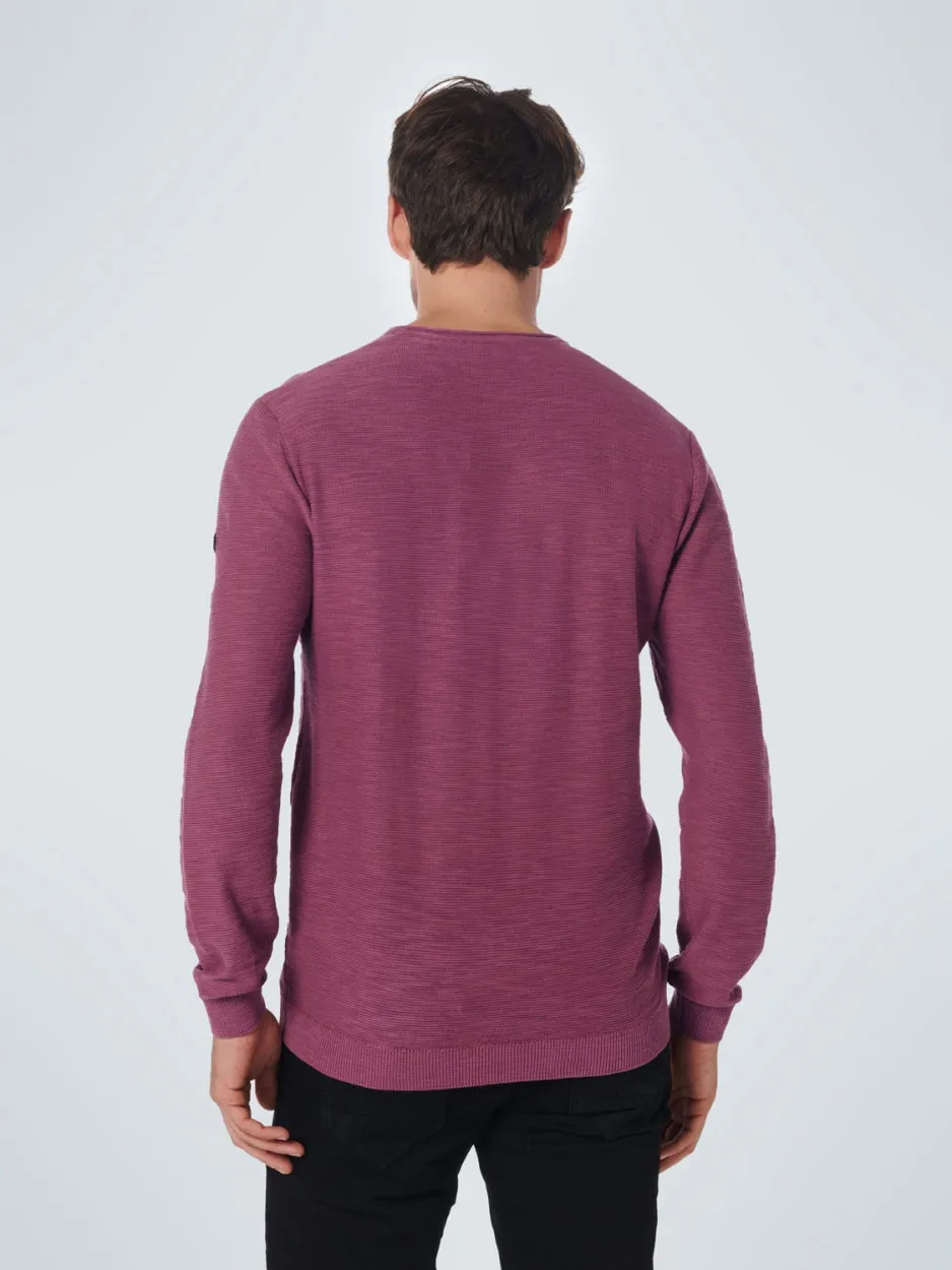 Pullover Crewneck Relief Garment Dyed   Stone Washed | Mauve