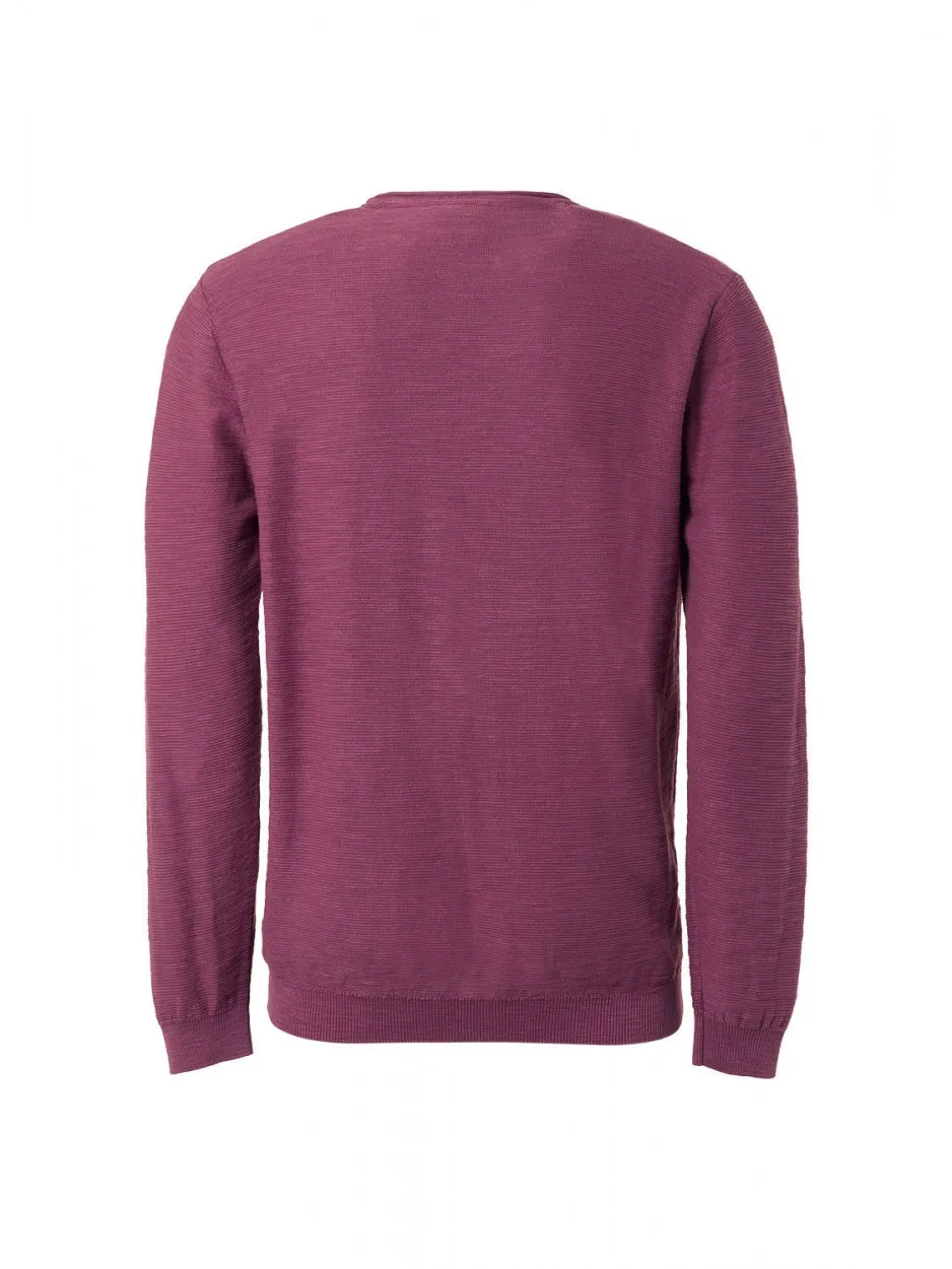 Pullover Crewneck Relief Garment Dyed   Stone Washed | Mauve