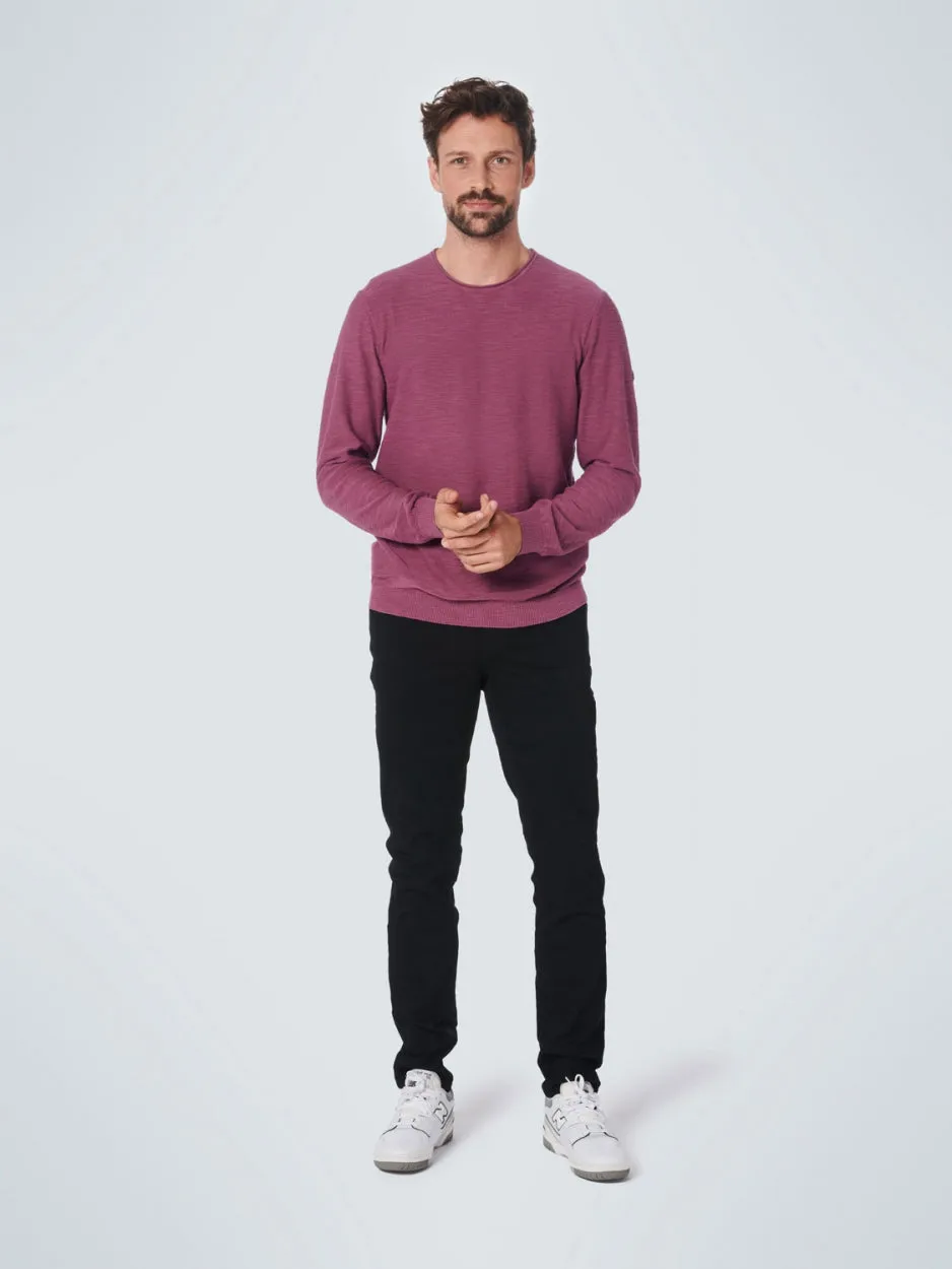 Pullover Crewneck Relief Garment Dyed   Stone Washed | Mauve