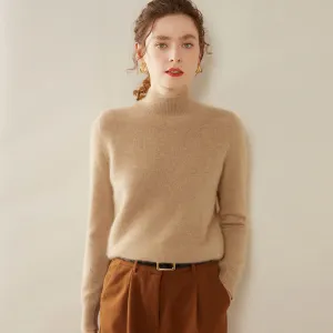 Pure cashmere solid color thickened loose knitted cashmere sweater