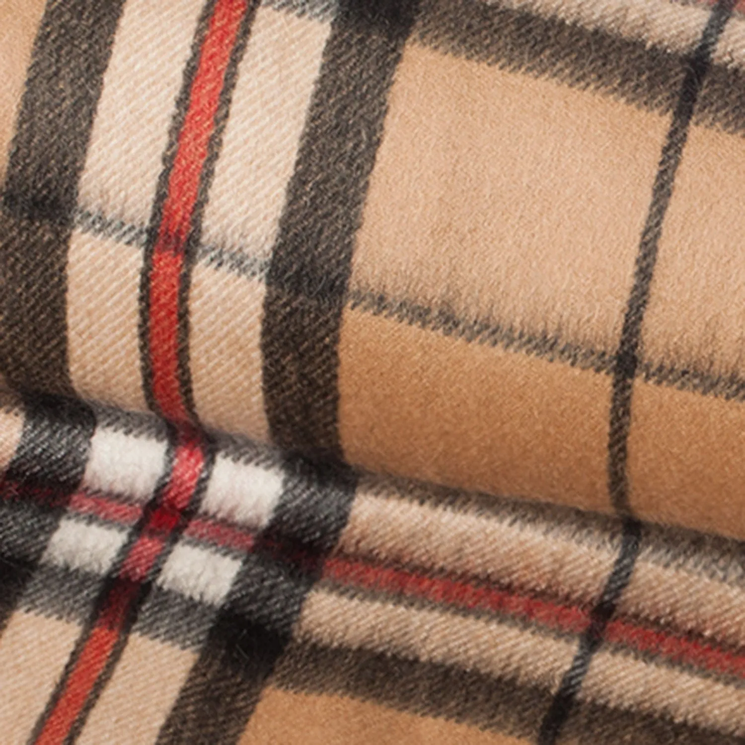 Pure Cashmere Tartan Blanket Thomson Camel