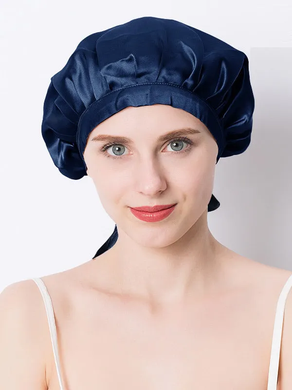 Pure Silk Hair Cap with Ribbons