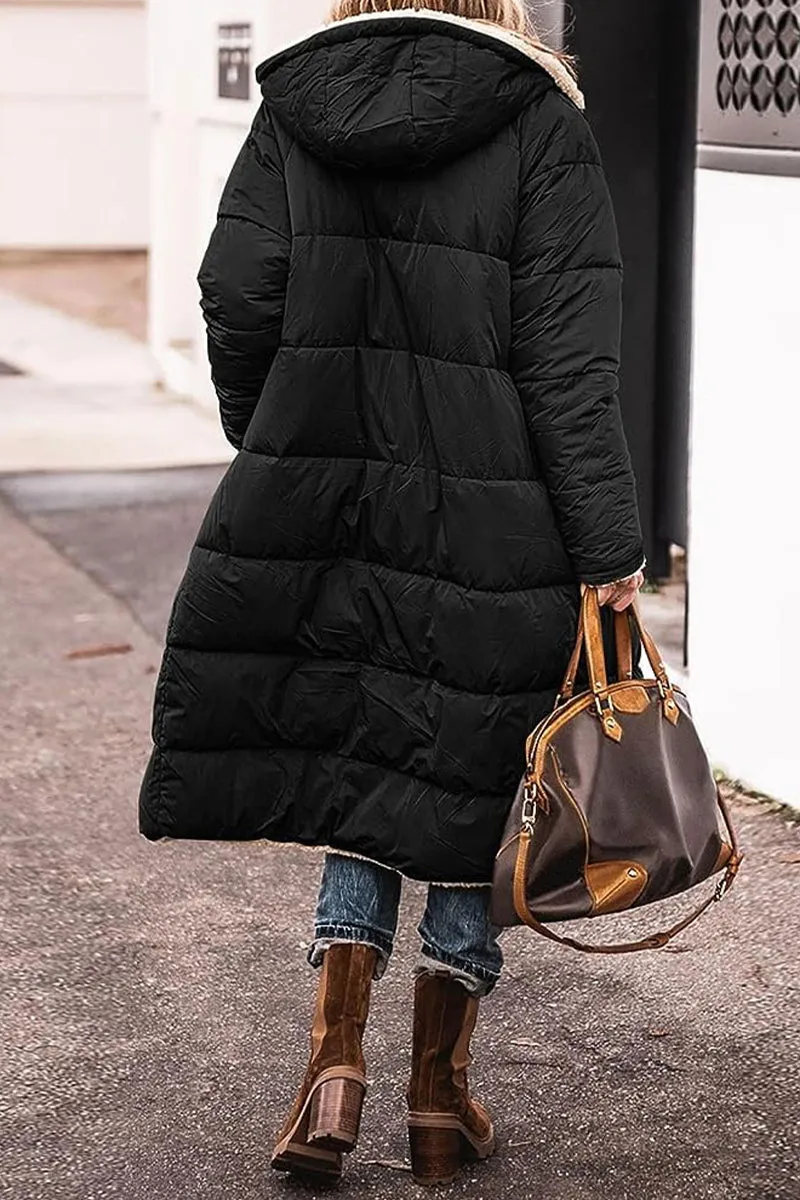 Purpdrank - Casual Street Solid Patchwork Hooded Collar Outerwear