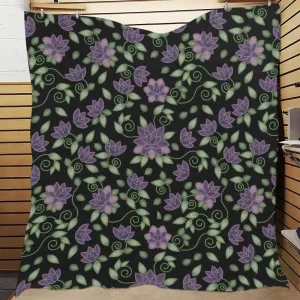 Purple Beaded Rose Quilted Comforter 70"x80"
