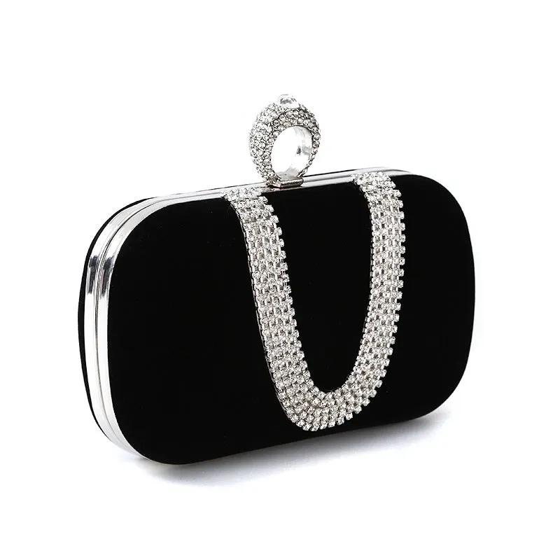 Purple Black Bright Red Solid Color Square Evening Bags