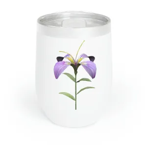 Purple Flower Chill Wine Tumbler
