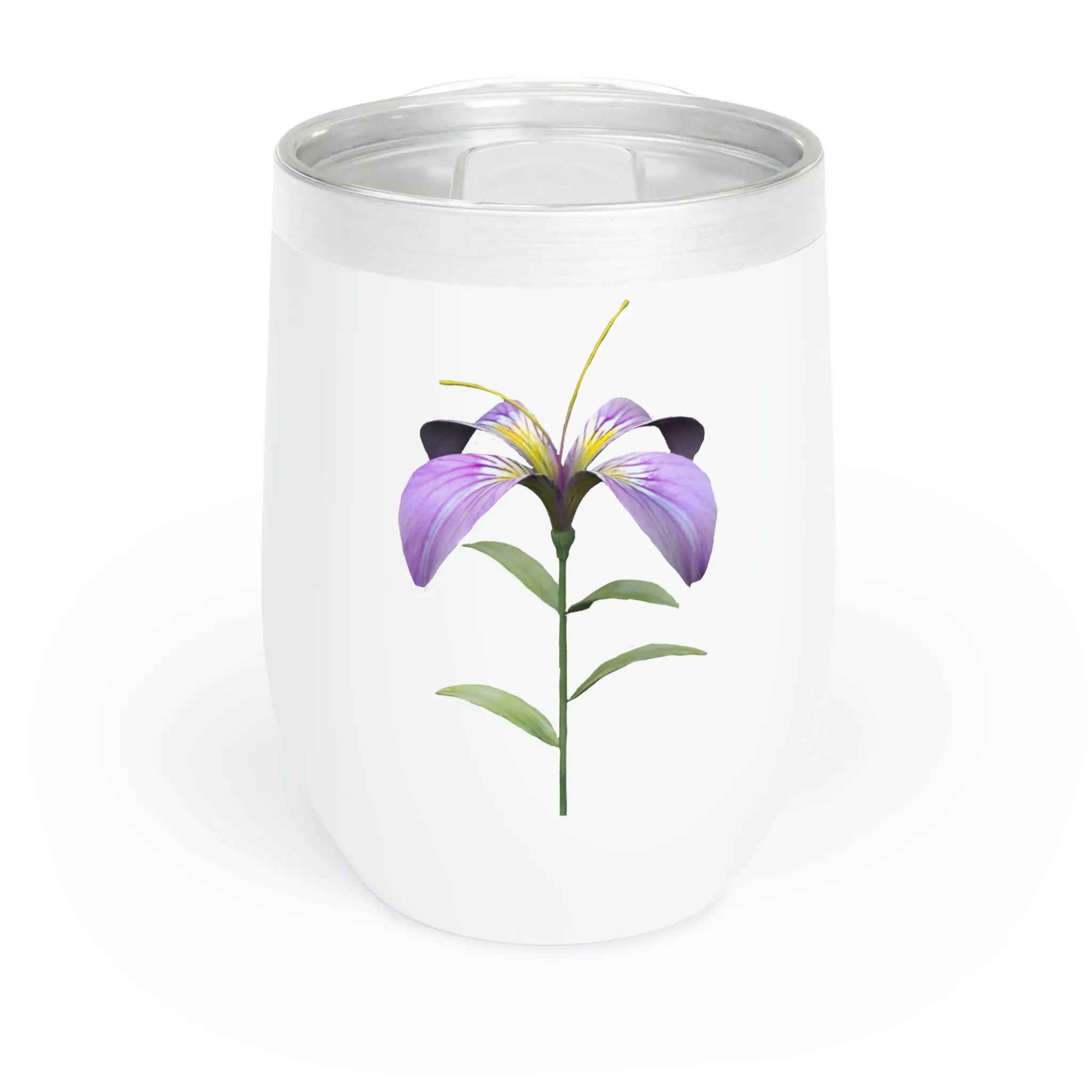 Purple Flower Chill Wine Tumbler
