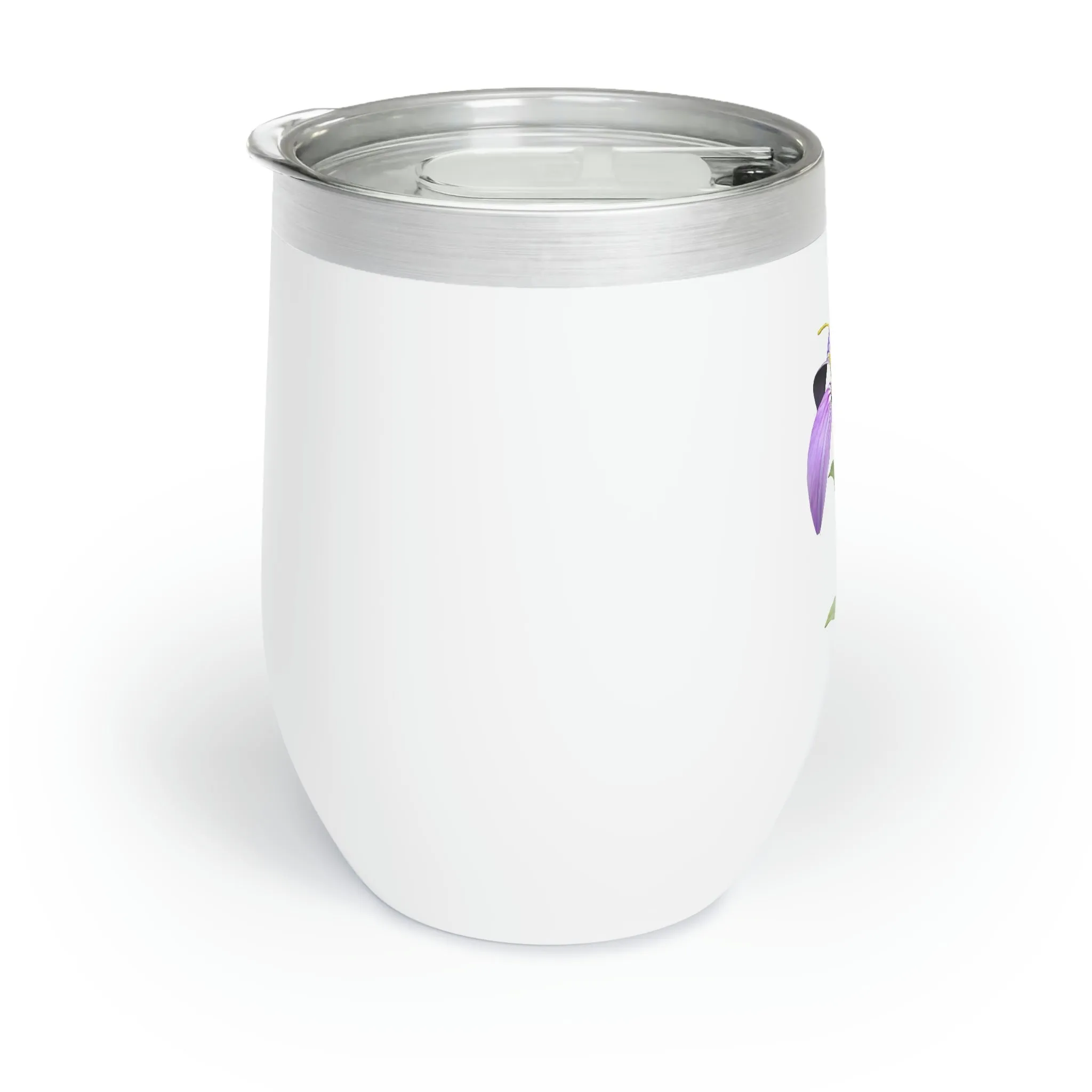 Purple Flower Chill Wine Tumbler