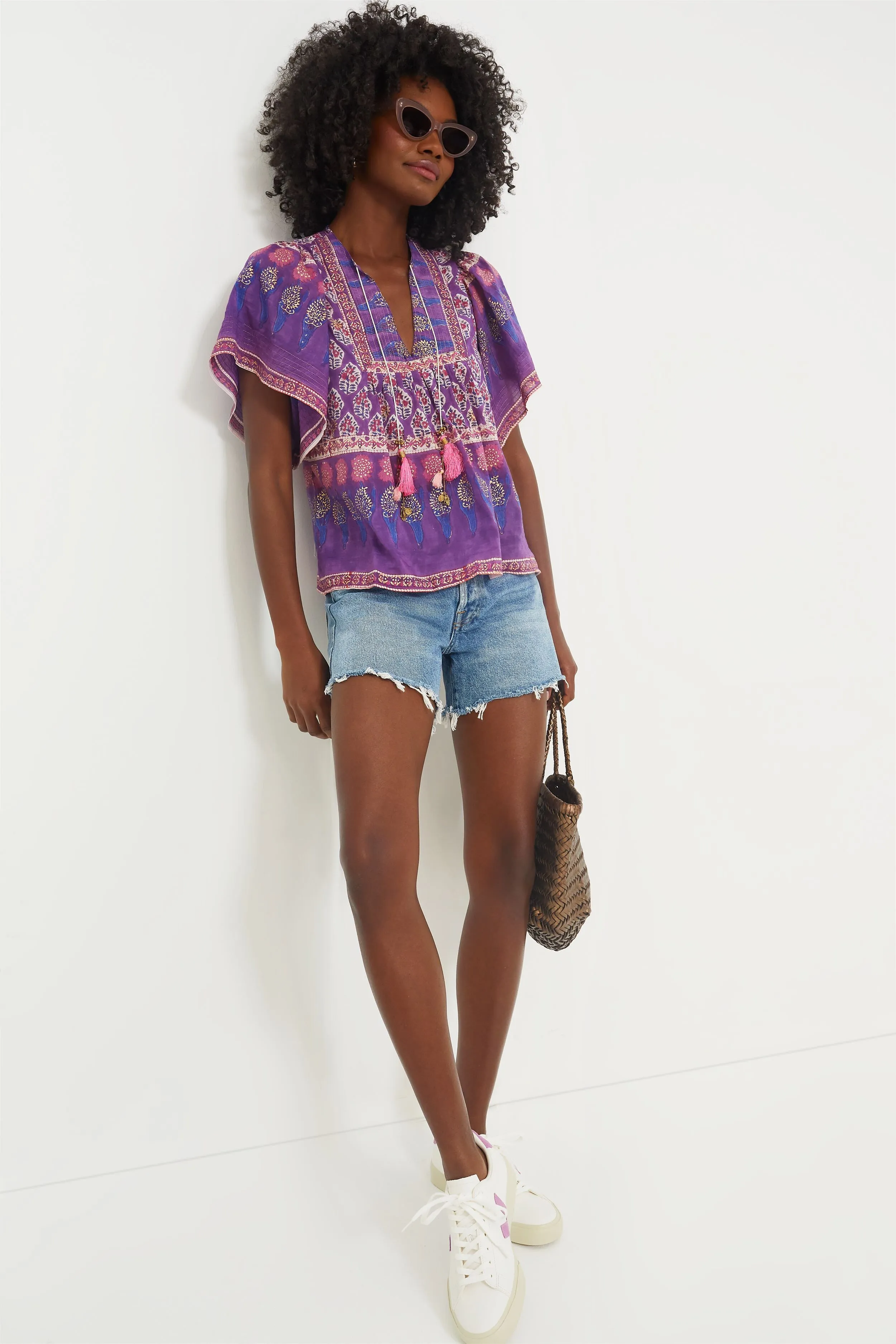 Purple Print Angel Top