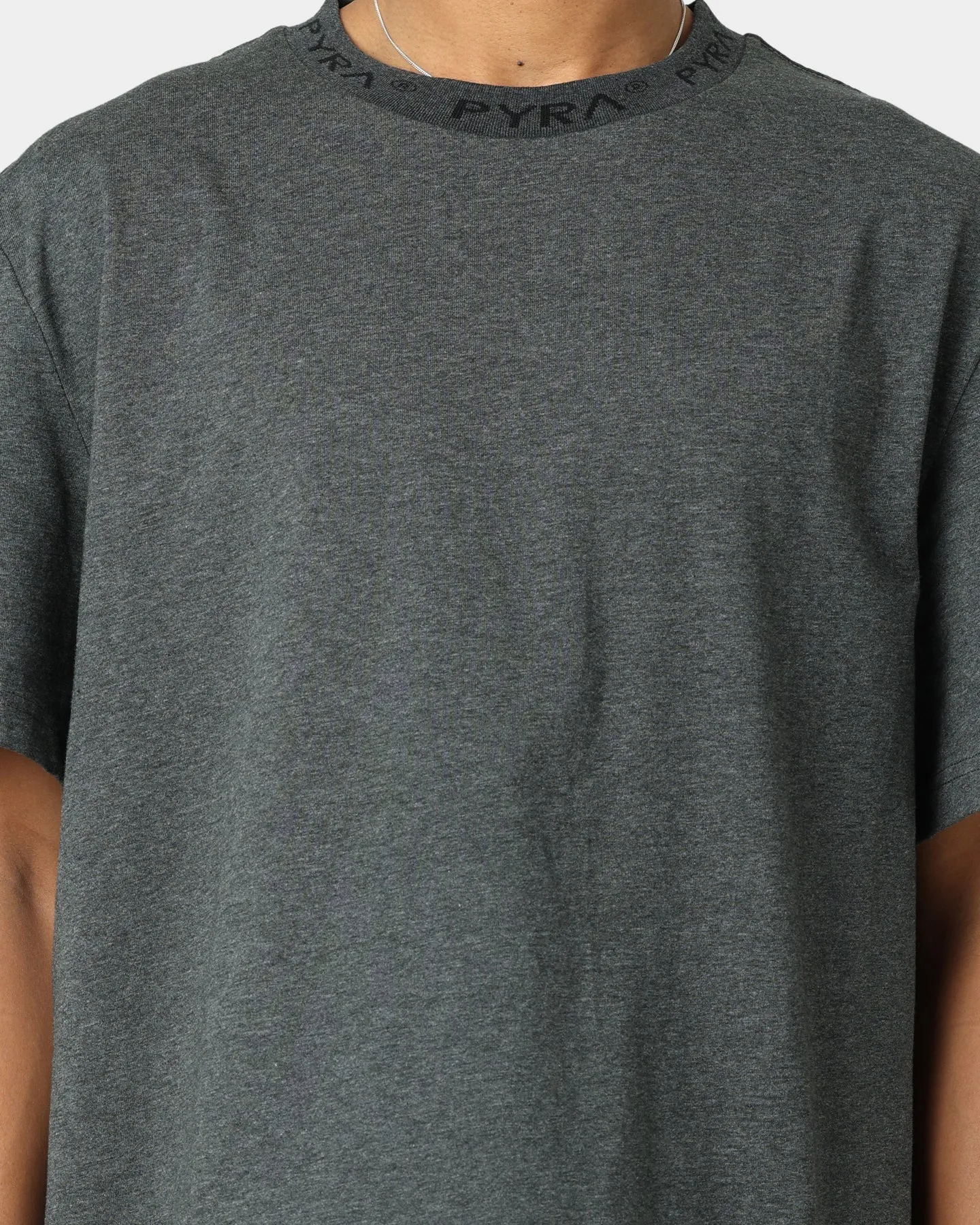 PYRA Jacquard Logo T-Shirt Grey Marle