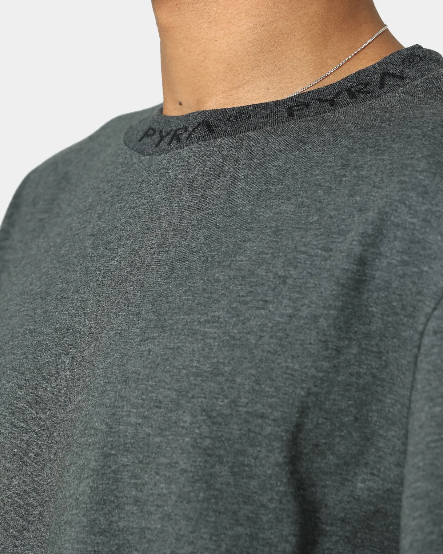 PYRA Jacquard Logo T-Shirt Grey Marle