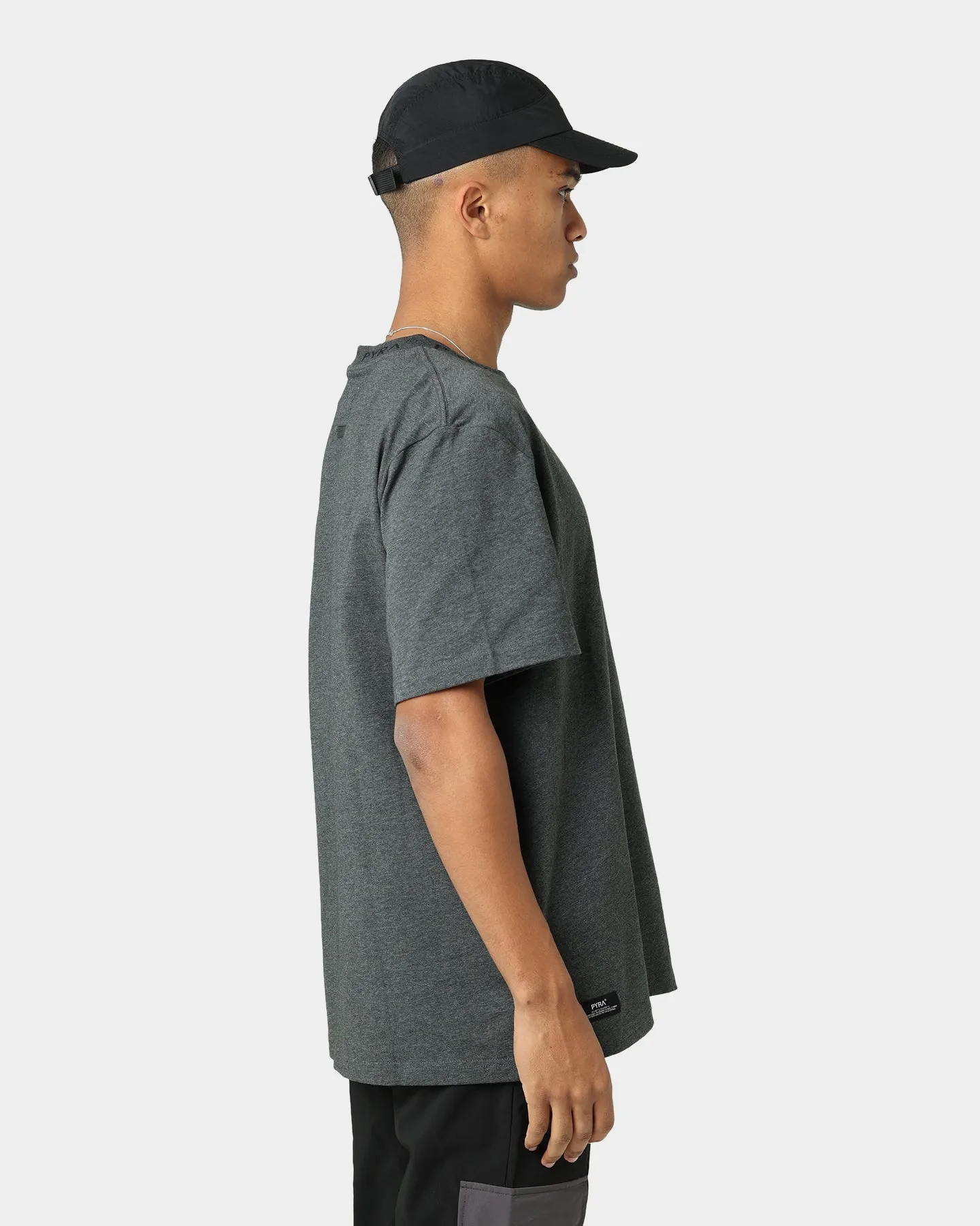 PYRA Jacquard Logo T-Shirt Grey Marle
