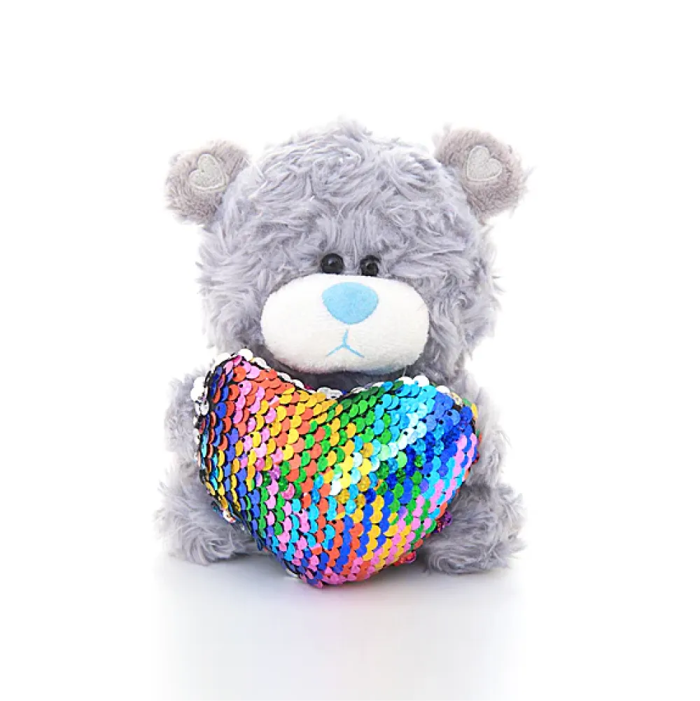Qbeba Bears with Sequin Heart  6"