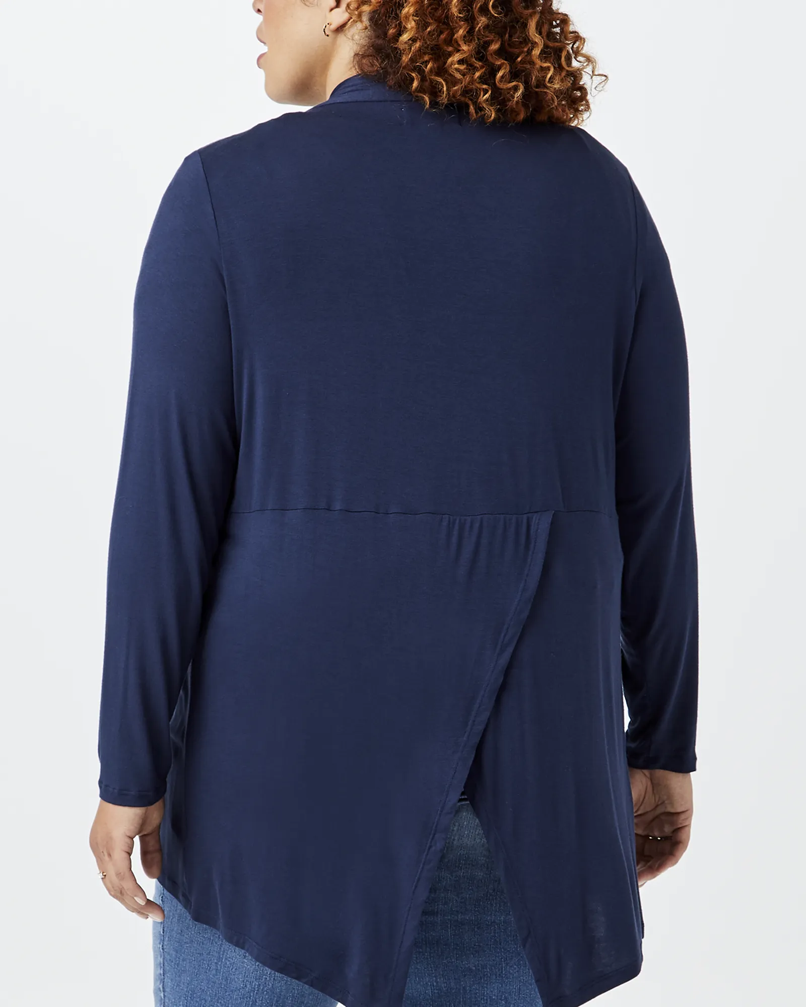 Quincy Split-Back Cardigan | Navy
