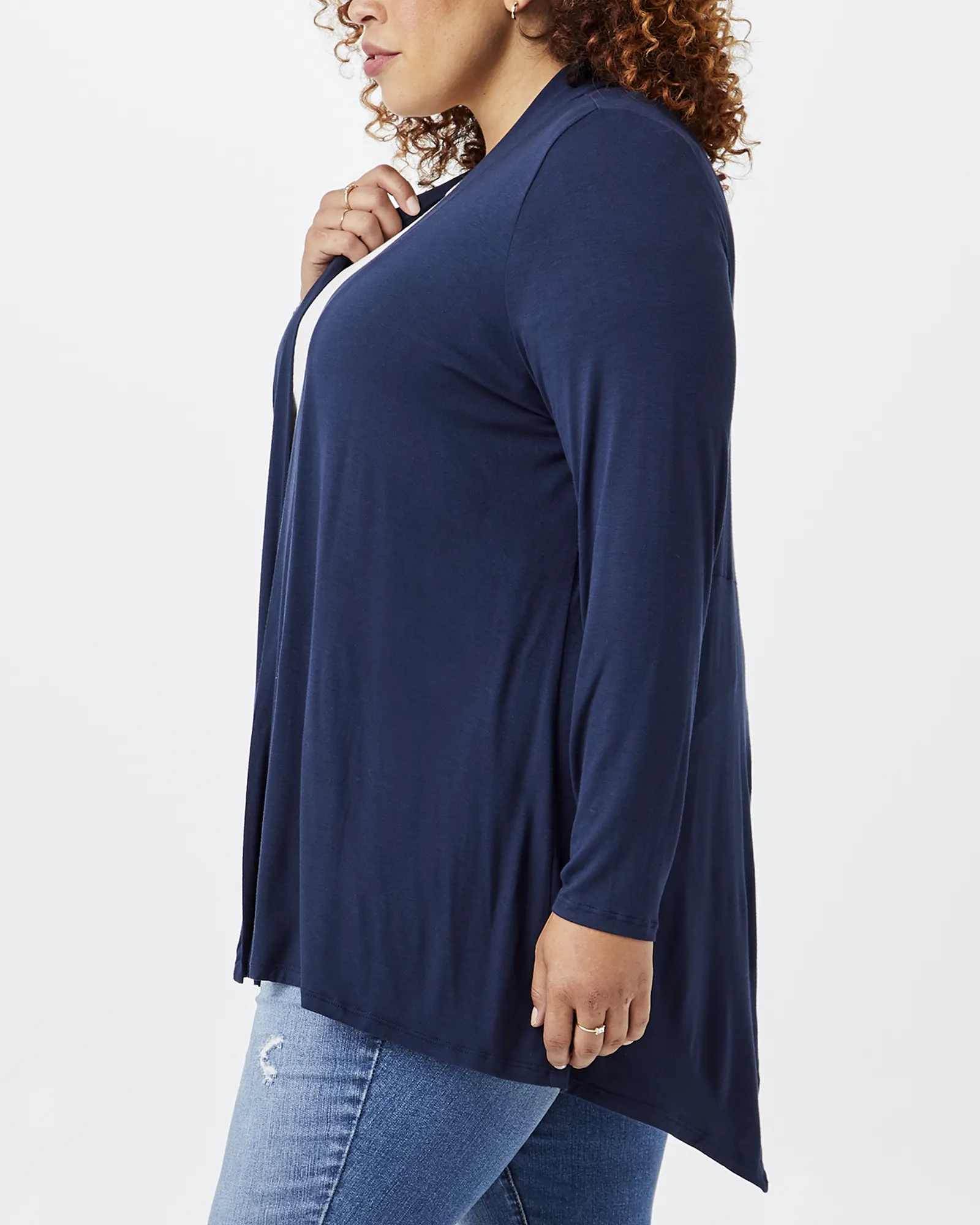 Quincy Split-Back Cardigan | Navy