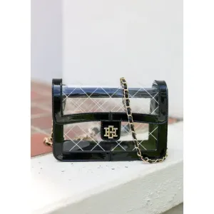 Quinn Quilted Clear Bag-Black Patent
