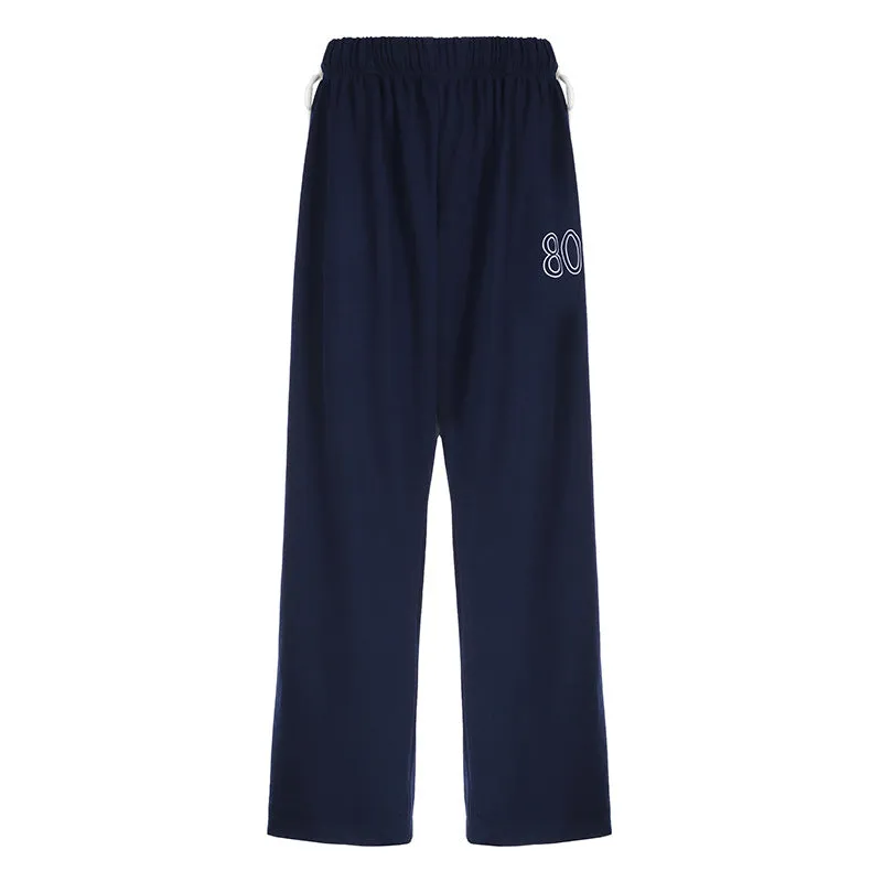 "80" Graphic Wide-Leg Sweatpants