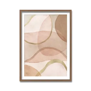 "Blush and Brown Abstract" Framed Print Wall Art by Kathrin Pienaar