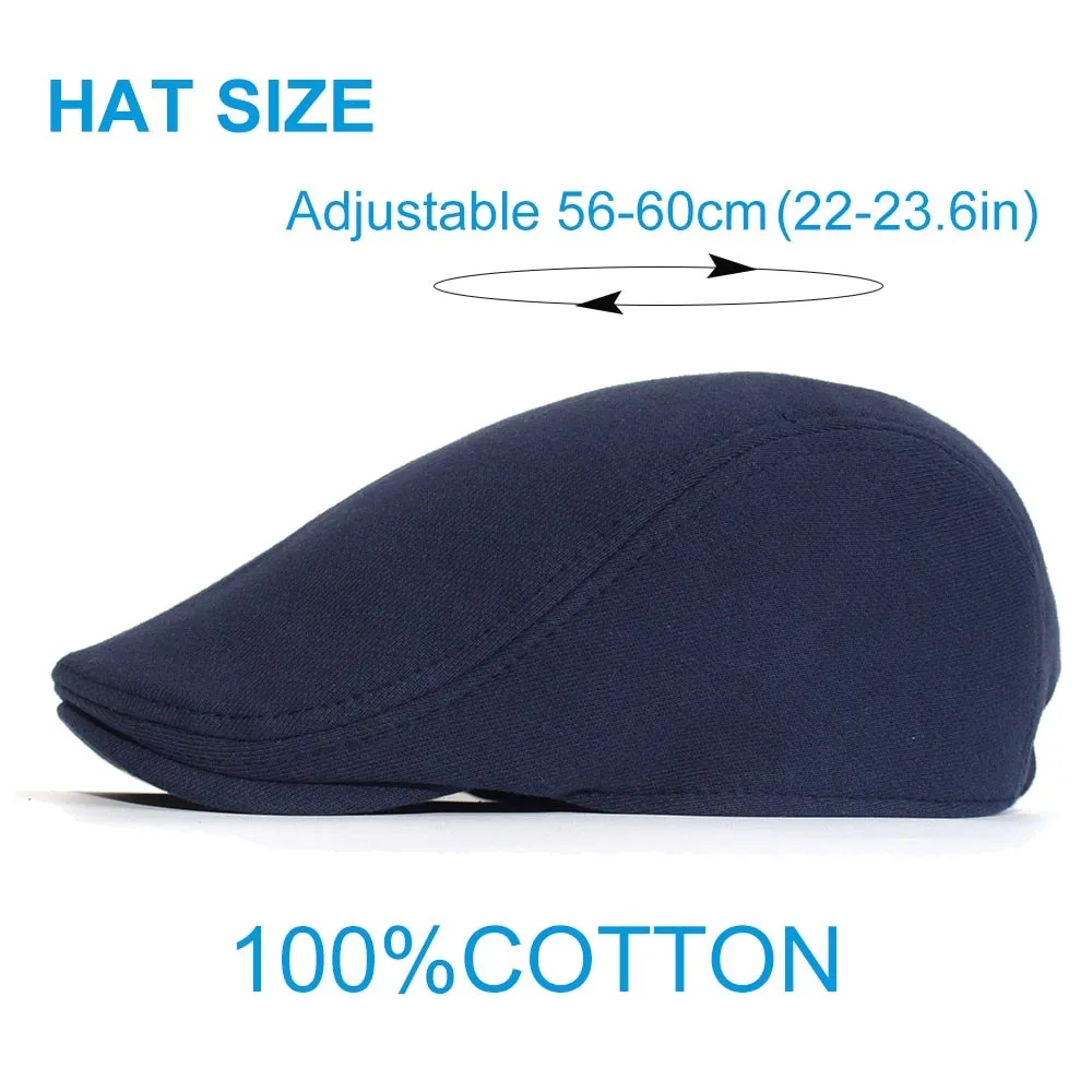 "Detroit" Casual Cotton Flat Cap