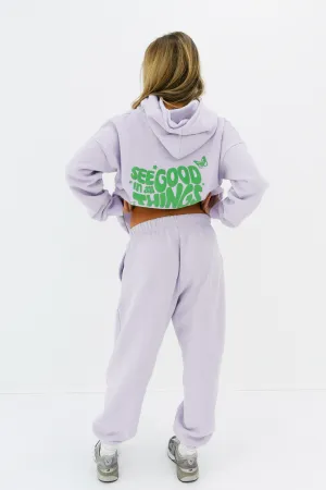 QUOTE PUFF HOOD: lilac