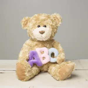 "Jackson" the 12in Pastel ABC Stuffed Teddy Bear Animal