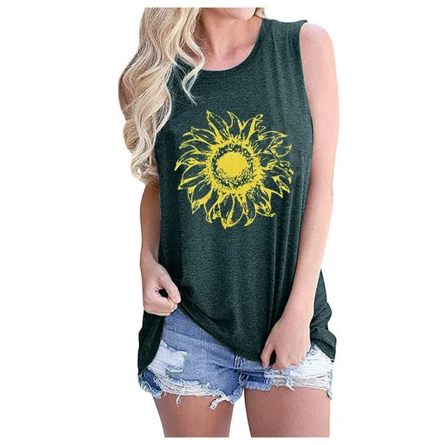 "Sahara" Graphic Print Flowy Tank Top