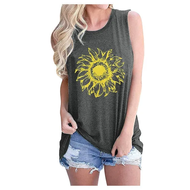 "Sahara" Graphic Print Flowy Tank Top