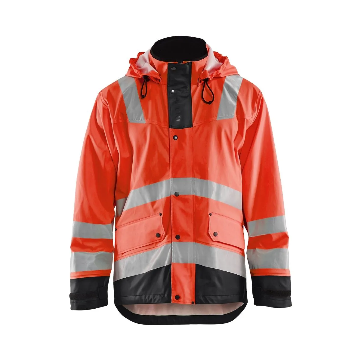 Rain&#x20;Jacket&#x20;Level&#x20;2&#x20;4302&#x20;High&#x20;Vis&#x20;Geel&#x2F;Marine&#x20;-&#x20;Bl&#xE5;kl&#xE4;der