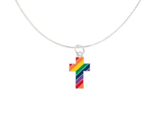 Rainbow Flag Cross Necklaces