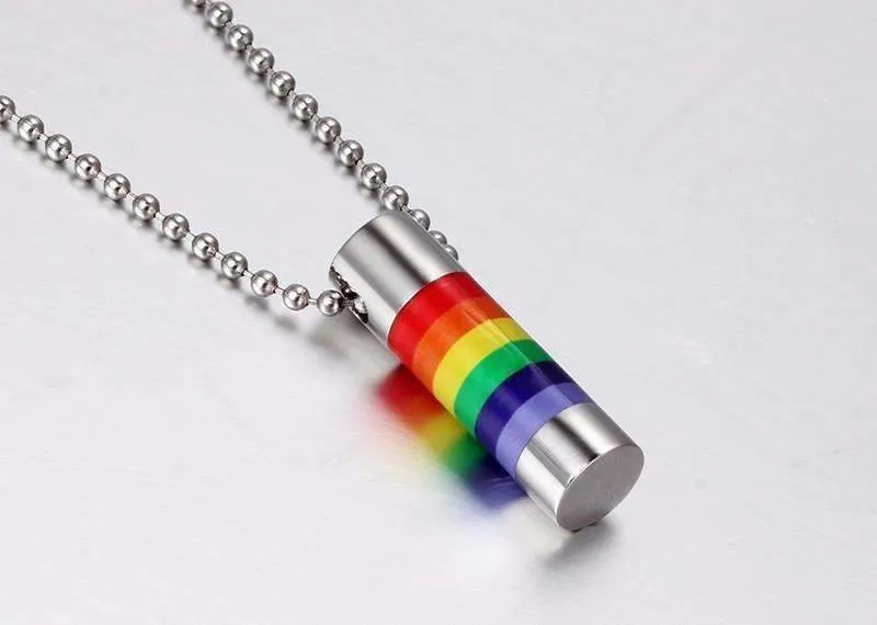 Rainbow Lantern Pendant Necklace
