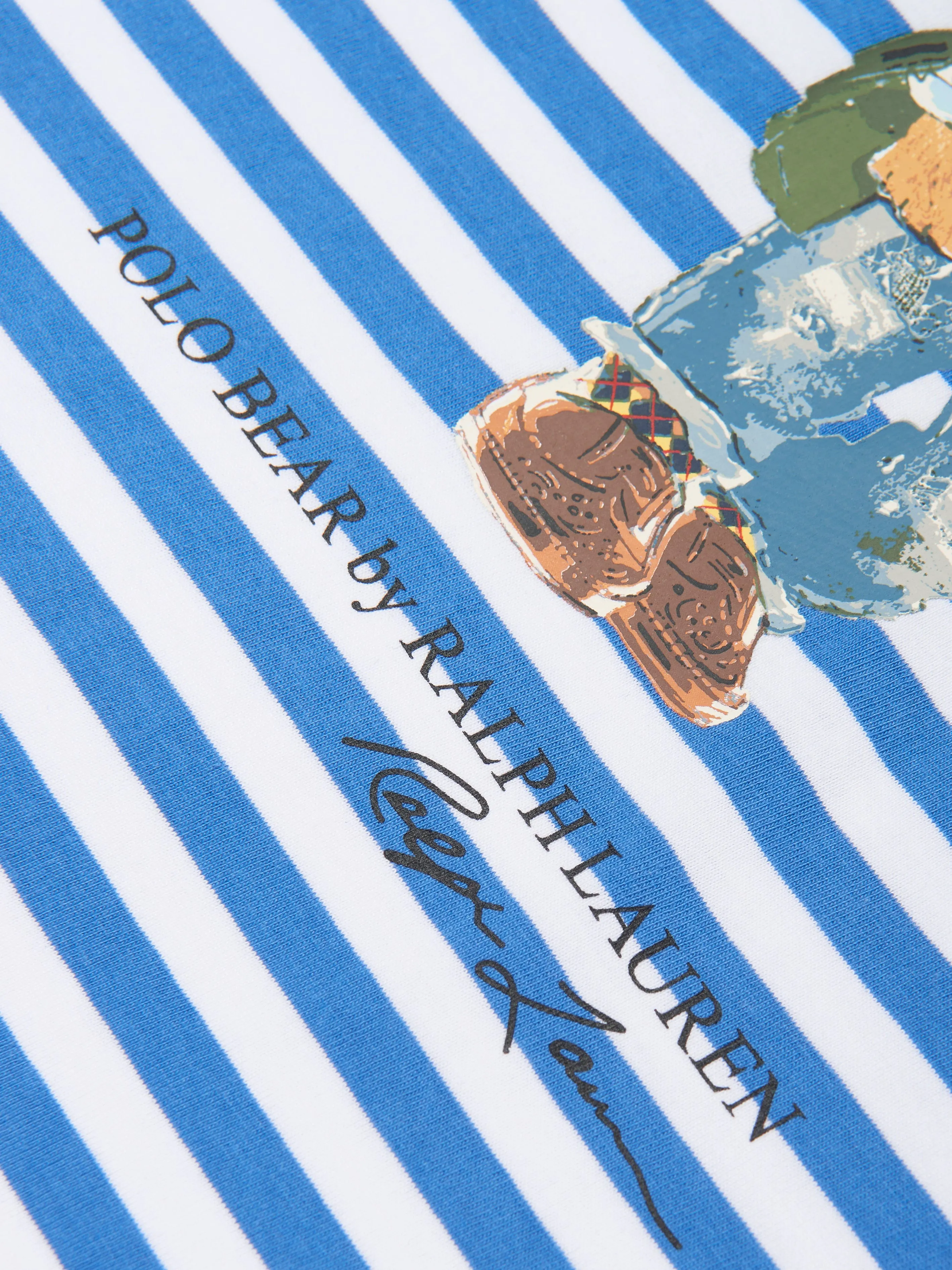 Ralph Lauren Boys Striped Bear T-Shirt in Blue
