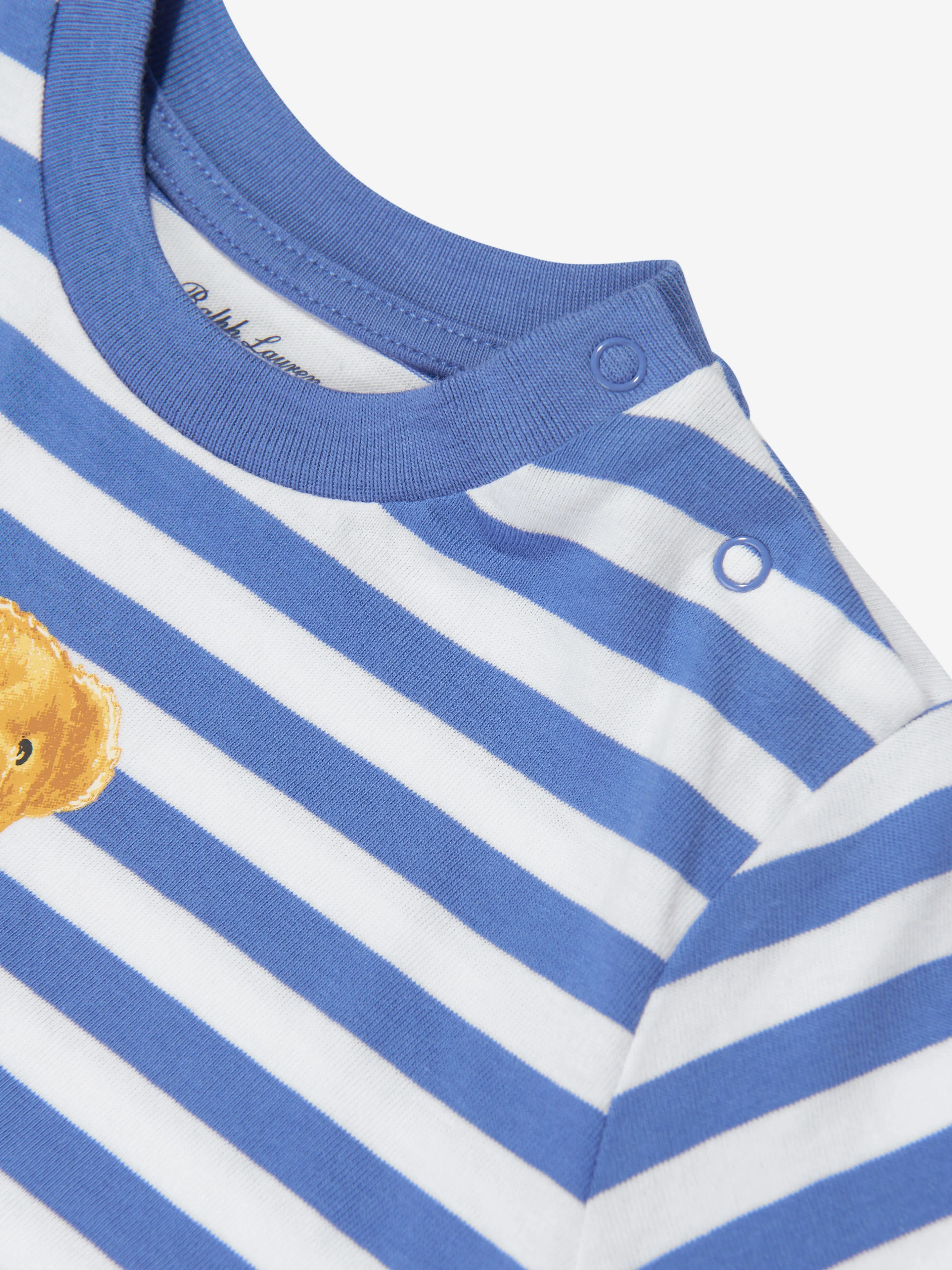 Ralph Lauren Boys Striped Bear T-Shirt in Blue