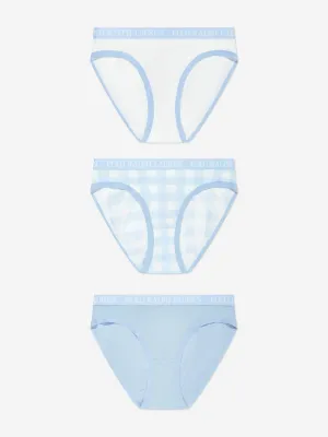 Ralph Lauren Girls 3 Pack Knickers Set in Blue