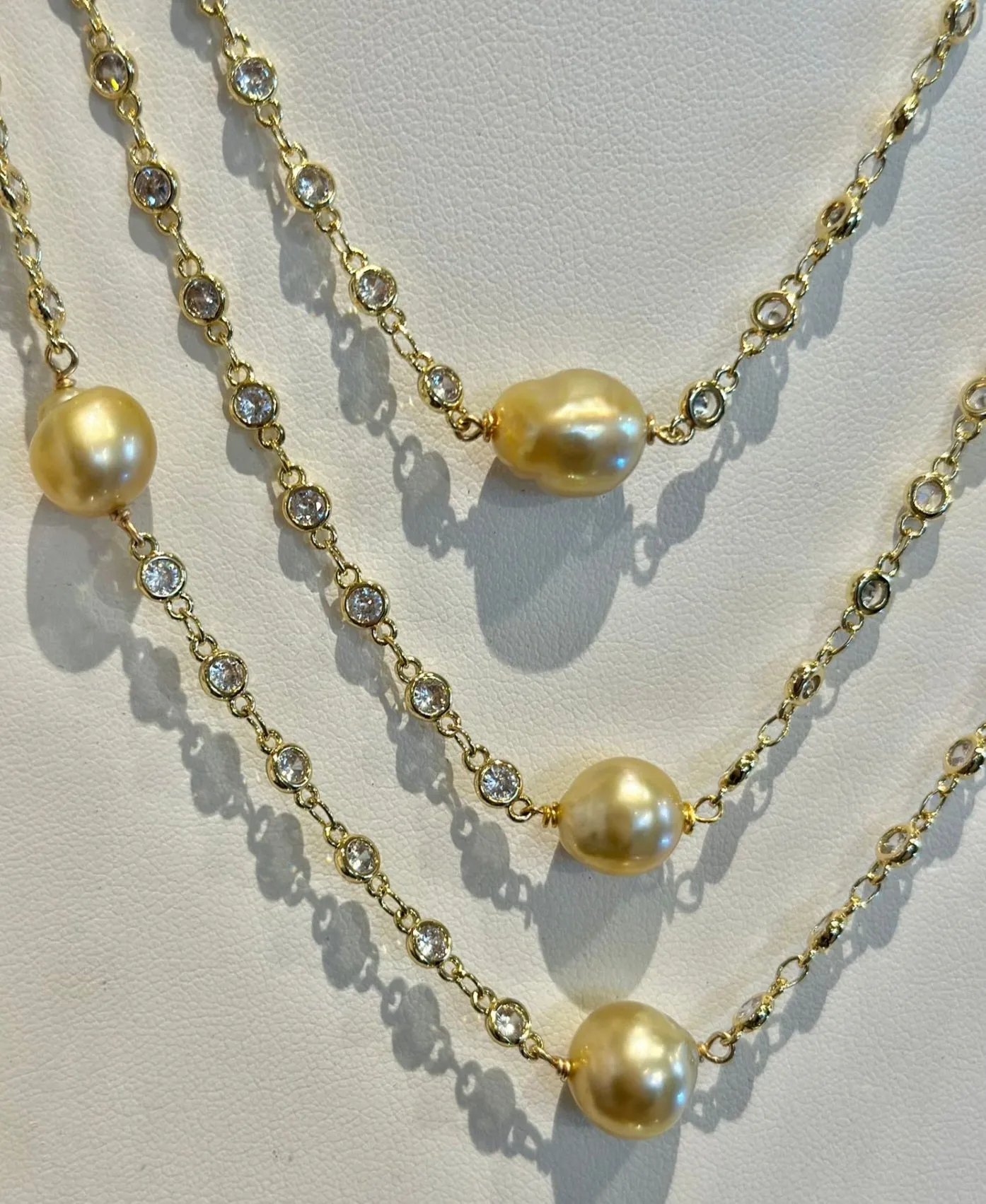 Ramina Pearls Golden South Sea Single Pearls Necklace