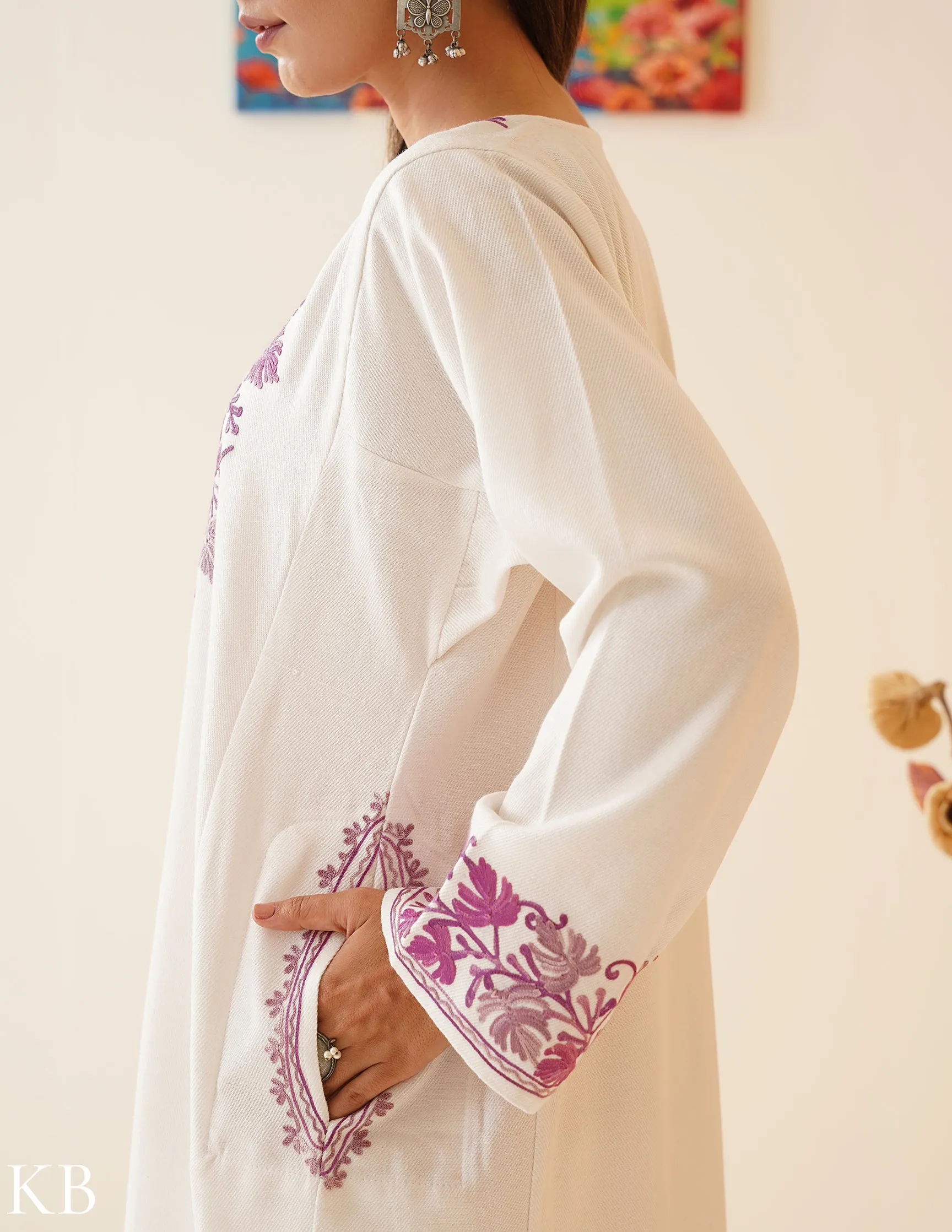 Rang-e-Khizan Jasmine White Chinar Aari Phiran