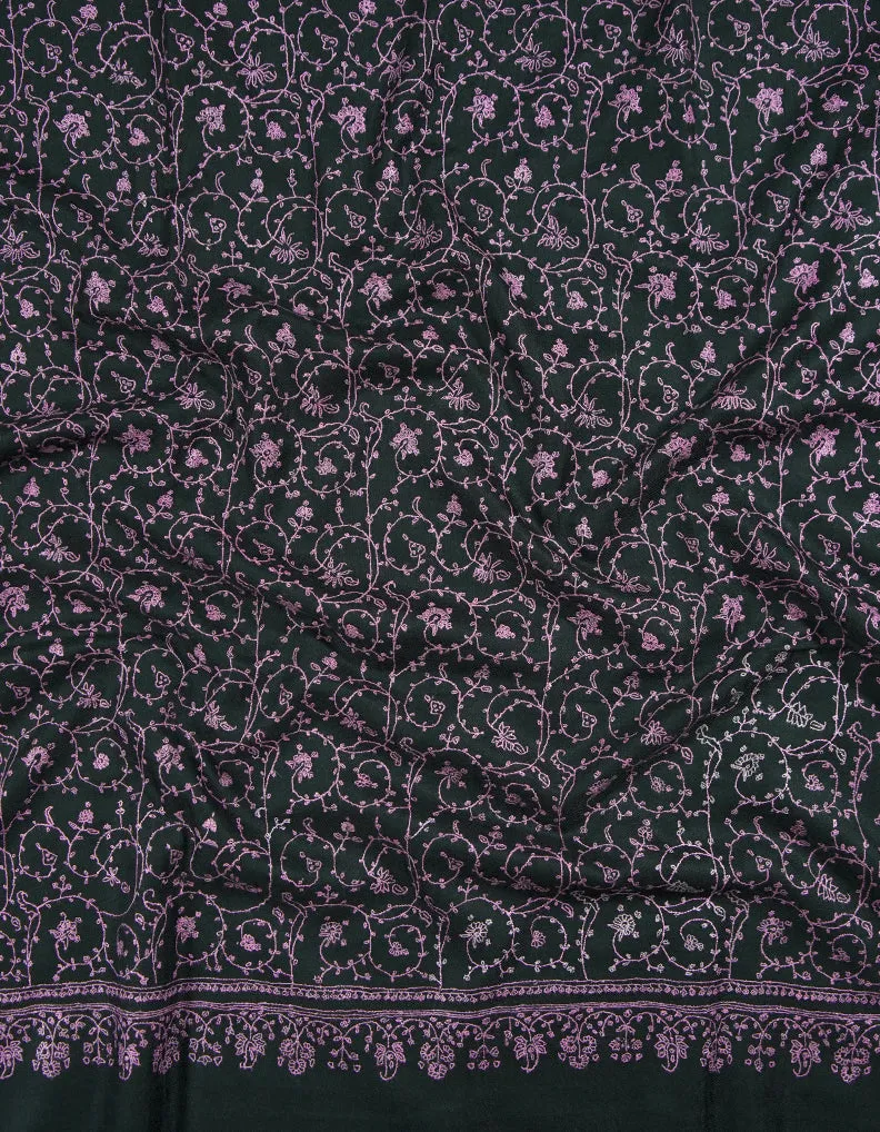 raven black jamma embroidery pashmina shawl 8837