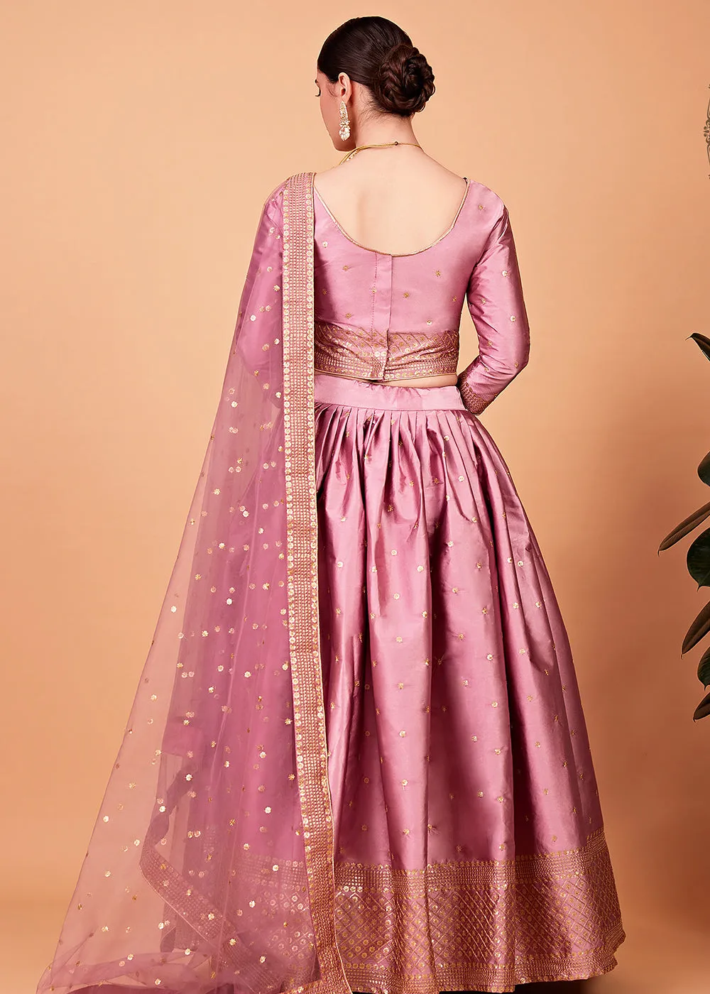 Ravishing Baby Pink Multi Thread & Sequins Bridesmaid Lehenga