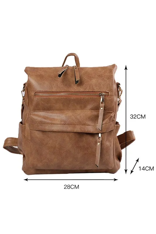 Ready for Anything Large Chestnut Backpack Bag